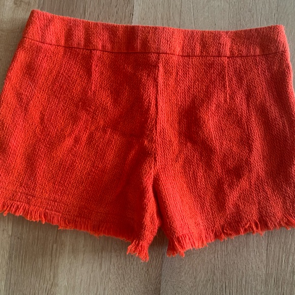 Trina Turk Orange Tweed Fringe Corbin Shorts w/pockets size 4 (great condition) - Picture 7 of 8